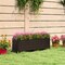 PE Rattan Wicker Raised Garden Bed Planter Box with Wheels and Liner